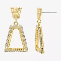 Sparkle Allure Womens Cubic Zirconia 14K Gold Over Brass Drop Earrings