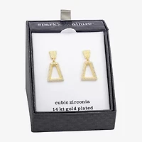 Sparkle Allure Womens Cubic Zirconia 14K Gold Over Brass Drop Earrings