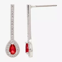 Sparkle Allure Womens Cubic Zirconia Pure Silver Over Brass Pear Drop Earrings