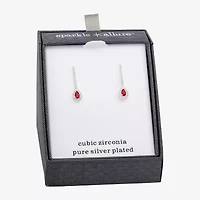 Sparkle Allure Womens Cubic Zirconia Pure Silver Over Brass Pear Drop Earrings