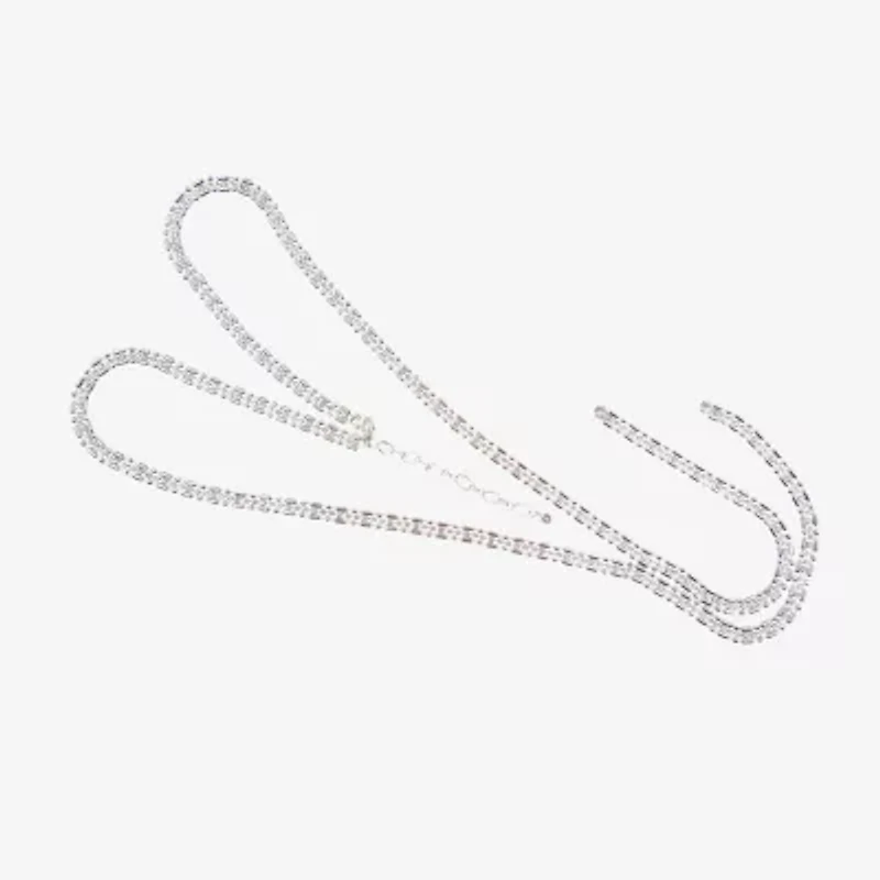 Vieste Rosa Silver Tone Pave Womens 28 Inch Y Necklace