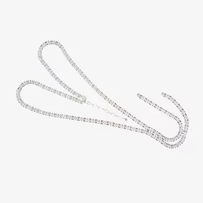 Vieste Rosa Silver Tone Pave Womens 28 Inch Y Necklace