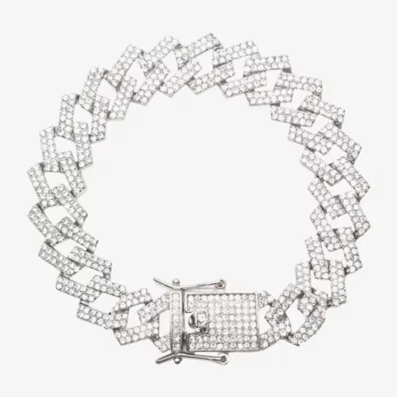Mens Stainless Steel Solid 8 1/2 Inch Link Bracelet