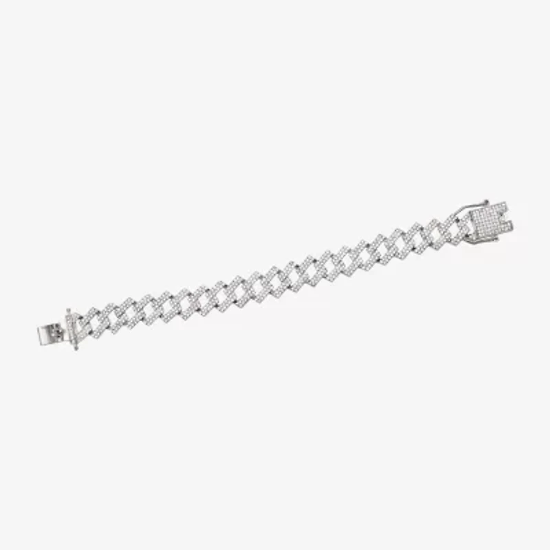 Mens Stainless Steel Solid 8 1/2 Inch Link Bracelet