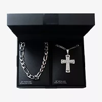 Mens Zirconia Stainless Steel 2-pc. Jewelry Set