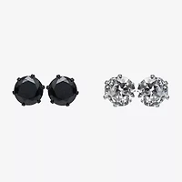 Mens Black Cubic Zirconia Stainless Steel Cross 3-pc. Jewelry Set