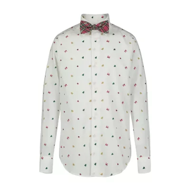 TFW Little & Big Kid Boys Long Sleeve Point Collar Shirt + Tie Set