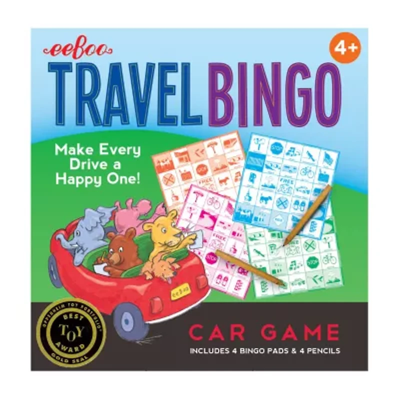Eeboo Travel Bingo Game Ages 4+ 8-pc. Travel Game