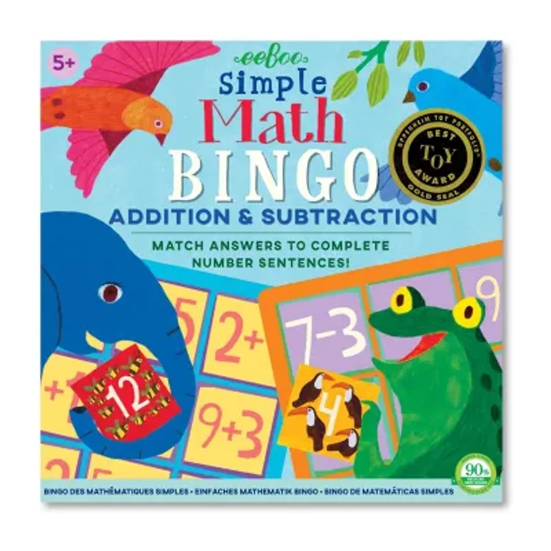 Eeboo Simple Math Bingo Game Ages 5+