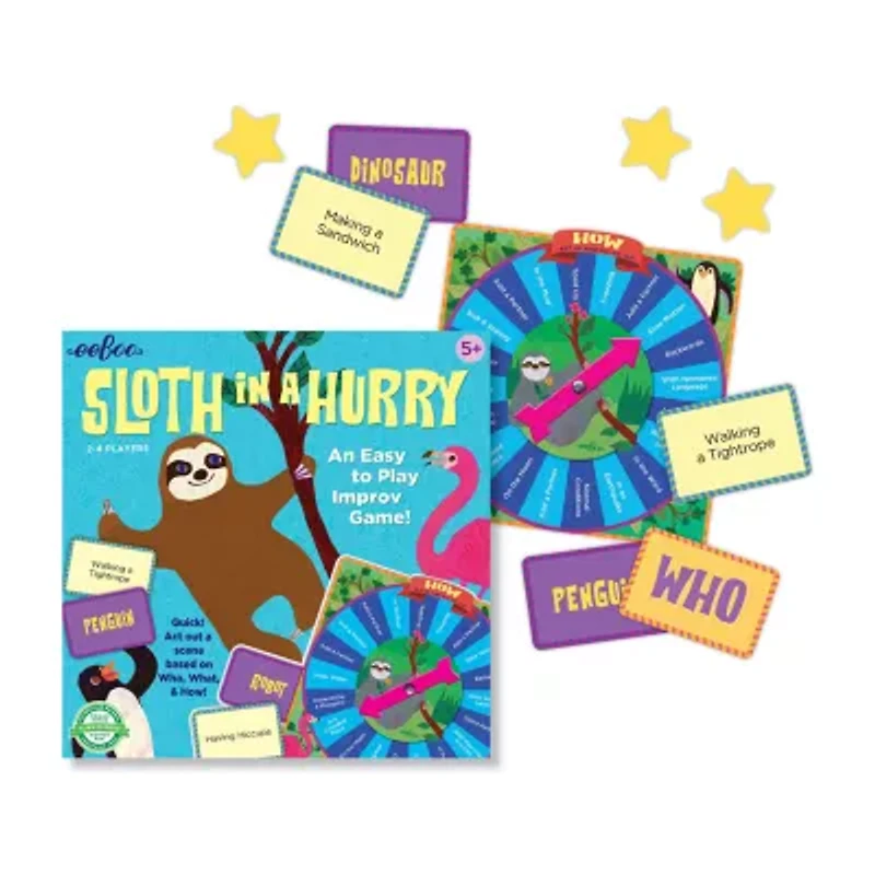 Eeboo Sloth In A Hurry Action Board Game 141-pc. Board Game