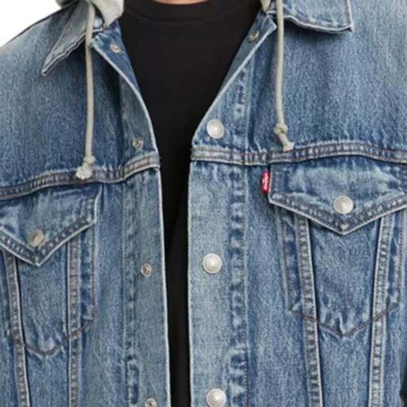Levi's® Hybrid Hoodie Mens Denim Hooded Lightweight Trucker Jacket