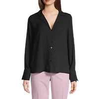 Worthington Womens Long Sleeve Camp Shirt