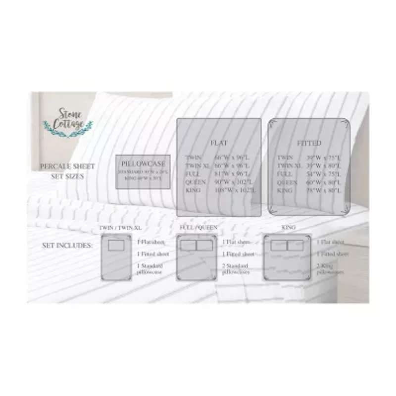 Stone Cottage Cotton Percale Sheet Set