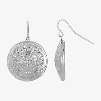 1928 Silver Tone Womens Round Drop Earrings