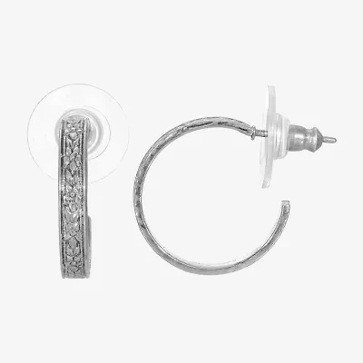 1928 Gold Tone Womens 19mm Hoop Earrings