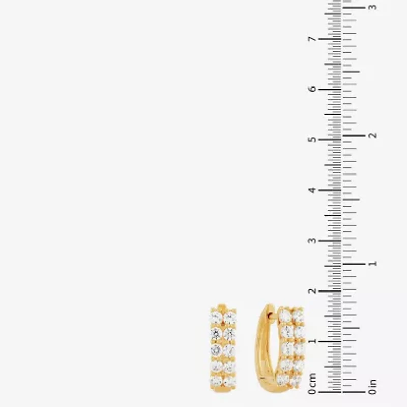 (H-I / Si2) Womens 1 CT. T.W. Lab Grown White Diamond 10K Gold 15.3mm Hoop Earrings