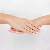 (H-I / Si1-Si2) Womens 2.5MM 1/2 CT. T.W. Lab Grown White Diamond 14K Gold Over Silver Sterling Band