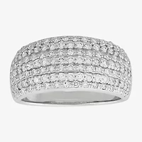 (H-I / Si2) Womens 2.5MM 1 CT. T.W. Lab Grown Diamond Sterling Silver Band
