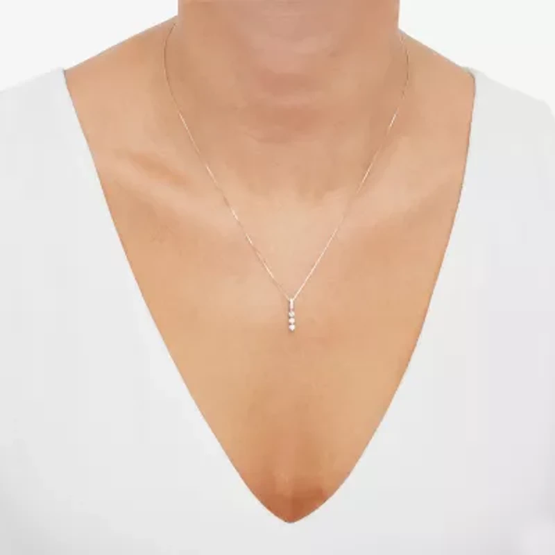 (H-I / Si1) Womens 1/4 CT. T.W. Lab Grown White Diamond Sterling Silver 18 Inch Pendant Necklace