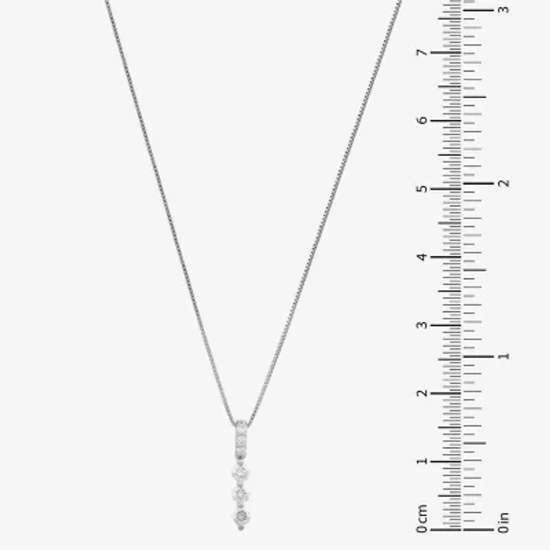 (H-I / Si1) Womens 1/4 CT. T.W. Lab Grown White Diamond Sterling Silver 18 Inch Pendant Necklace
