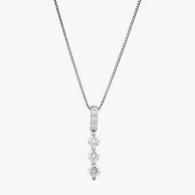 (H-I / Si1) Womens 1/4 CT. T.W. Lab Grown White Diamond Sterling Silver 18 Inch Pendant Necklace