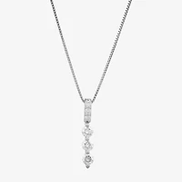 (H-I / Si1) Womens 1/4 CT. T.W. Lab Grown White Diamond Sterling Silver 18 Inch Pendant Necklace