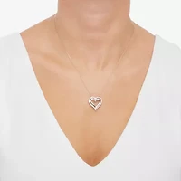 (H-I / Si1) Womens 1/3 CT. T.W. Lab Grown White Diamond Sterling Silver Heart 18 Inch Pendant Necklace