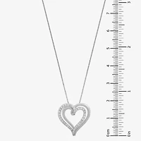 (H-I / Si1) Womens 1/3 CT. T.W. Lab Grown White Diamond Sterling Silver Heart 18 Inch Pendant Necklace