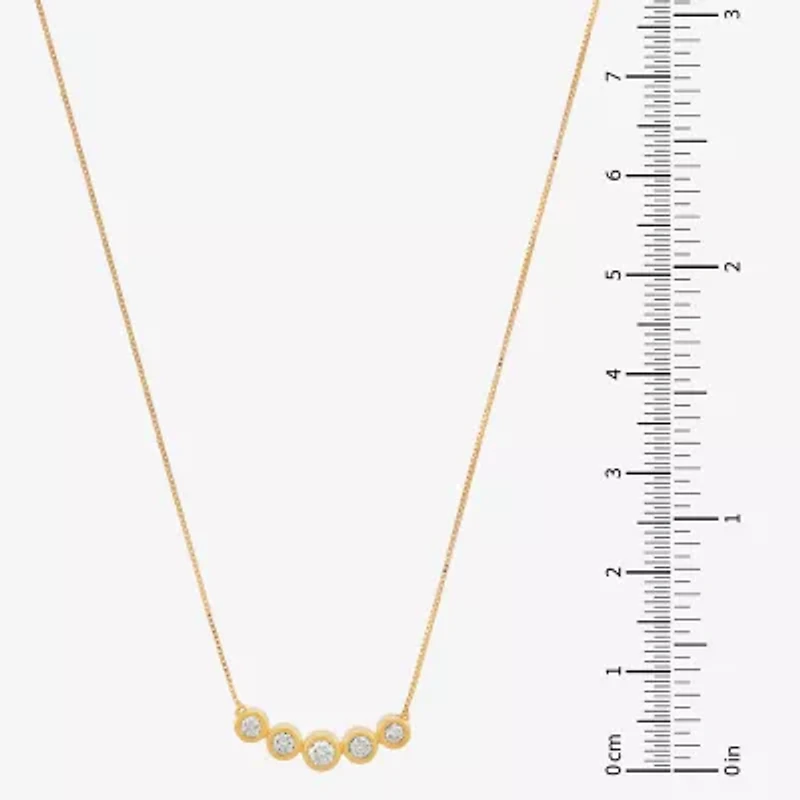 (H-I / Si1) Womens 1/4 CT. T.W. Lab Grown White Diamond 14K Gold Over Silver Sterling Silver 18 Inch Pendant Necklace