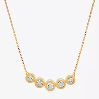 (H-I / Si1) Womens 1/4 CT. T.W. Lab Grown White Diamond 14K Gold Over Silver Sterling Silver 18 Inch Pendant Necklace