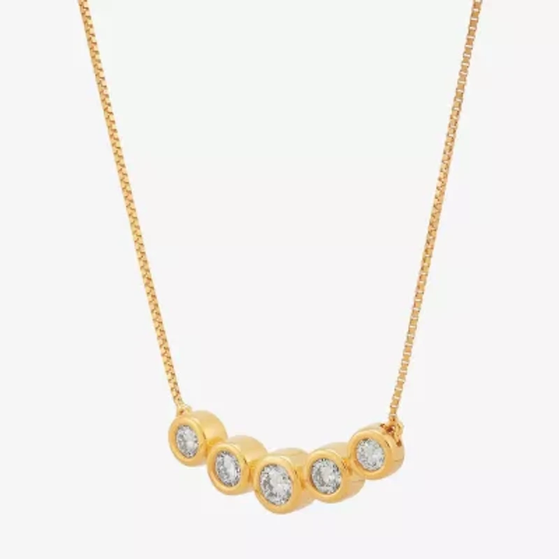 (H-I / Si1) Womens 1/4 CT. T.W. Lab Grown White Diamond 14K Gold Over Silver Sterling Silver 18 Inch Pendant Necklace