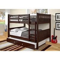Austin Mission Full over Bunk Bed with Twin Trundle