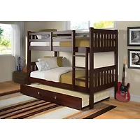 Austin Mission Twin over Bunk Bed with Trundle