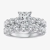 Signature By Modern Bride (G / Si1-Si2) Womens 4 CT. T.W. Lab Grown White Diamond 14K White Gold Side Stone Bridal Set