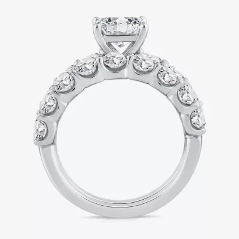 Signature By Modern Bride (G / Si1-Si2) Womens 4 CT. T.W. Lab Grown White Diamond 14K White Gold Side Stone Bridal Set