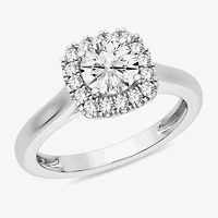 1 CT. T.W. Lab-Grown (G-H / SI1-SI2) Diamond Cushion Halo Engagement Ring 10K Gold