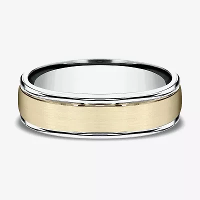 Mens 6MM 10K Two Tone Gold Wedding Band