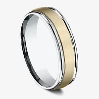 Mens 6MM 10K Two Tone Gold Wedding Band