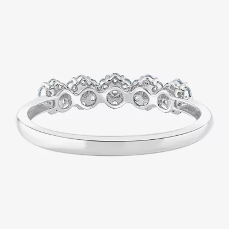 Diamond Blossom (H-I / I1) Womens 2MM 1/4 CT. T.W. Lab Grown White Sterling Silver Band