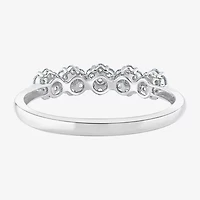Diamond Blossom (H-I / I1) Womens 2MM 1/4 CT. T.W. Lab Grown White Sterling Silver Band