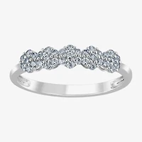 Diamond Blossom (H-I / I1) Womens 2MM 1/4 CT. T.W. Lab Grown White Sterling Silver Band