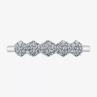 Diamond Blossom (H-I / I1) Womens 2MM 1/4 CT. T.W. Lab Grown White Sterling Silver Band
