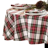 Elrene Home Fashions Christmas Plaid 70x70 Tablecloth