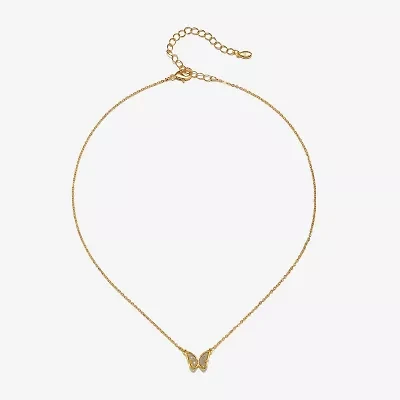 Bijoux Bar Delicates Gold Tone Womens Butterfly 16 Inch Pendant Necklace