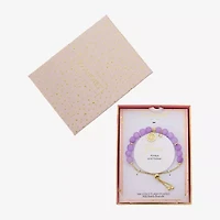 Footnotes Charm Beaded Womens Purple Amethyst 10K Gold Over Brass Infinity Bolo Bracelet