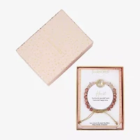 Footnotes Womens Pink 10K Gold Over Brass Heart Bolo Bracelet