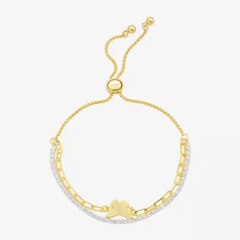 Gratitude & Grace Womens Cubic Zirconia Butterfly Bolo Bracelet