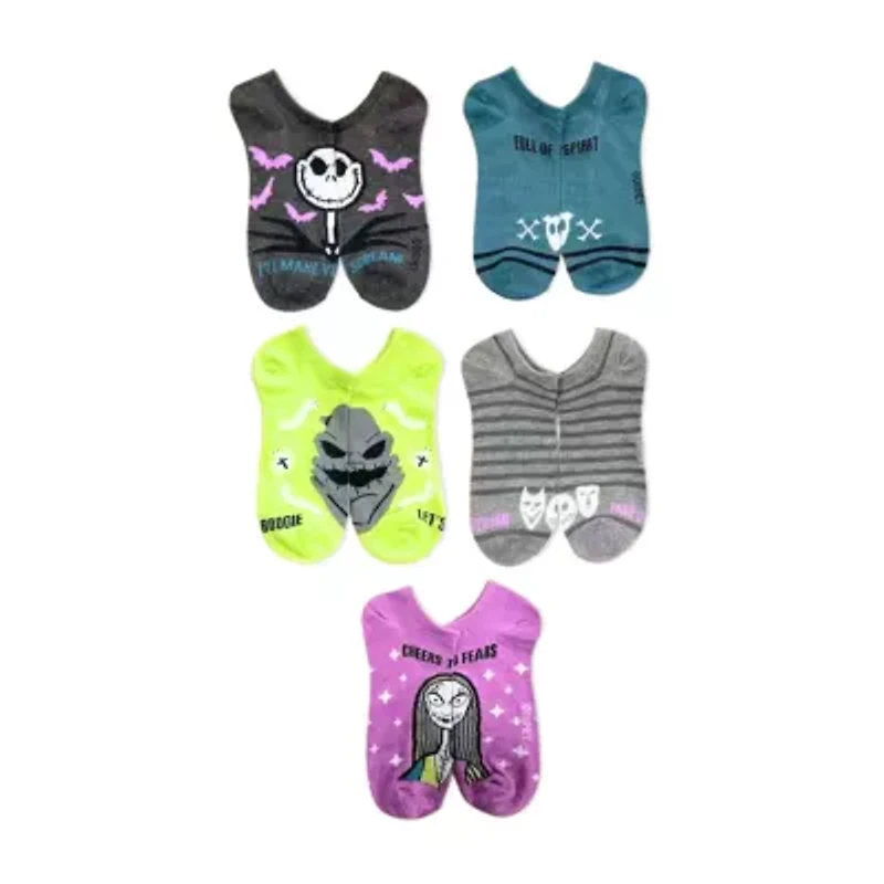 Womens Breathable Multi-Pack 5 Pair Nightmare Before Christmas Low Cut Socks