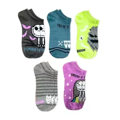 Womens Breathable Multi-Pack 5 Pair Nightmare Before Christmas Low Cut Socks