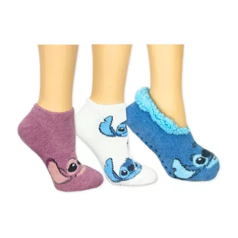 Womens Multi-Pack 3 Pair Lilo & Stitch Slipper Socks
